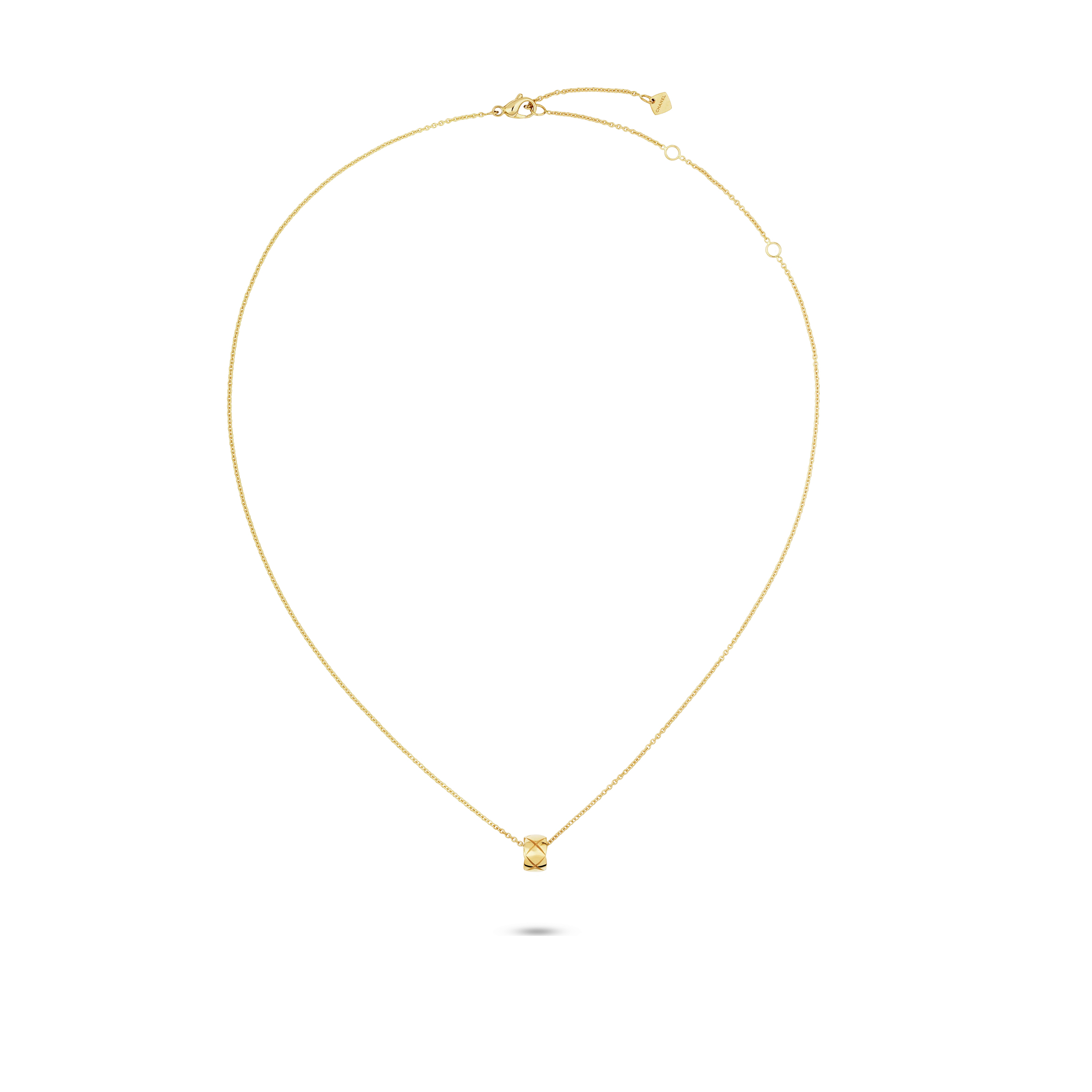 Ch*el coco crush necklacequilted motif, 18k yellow gold j12305